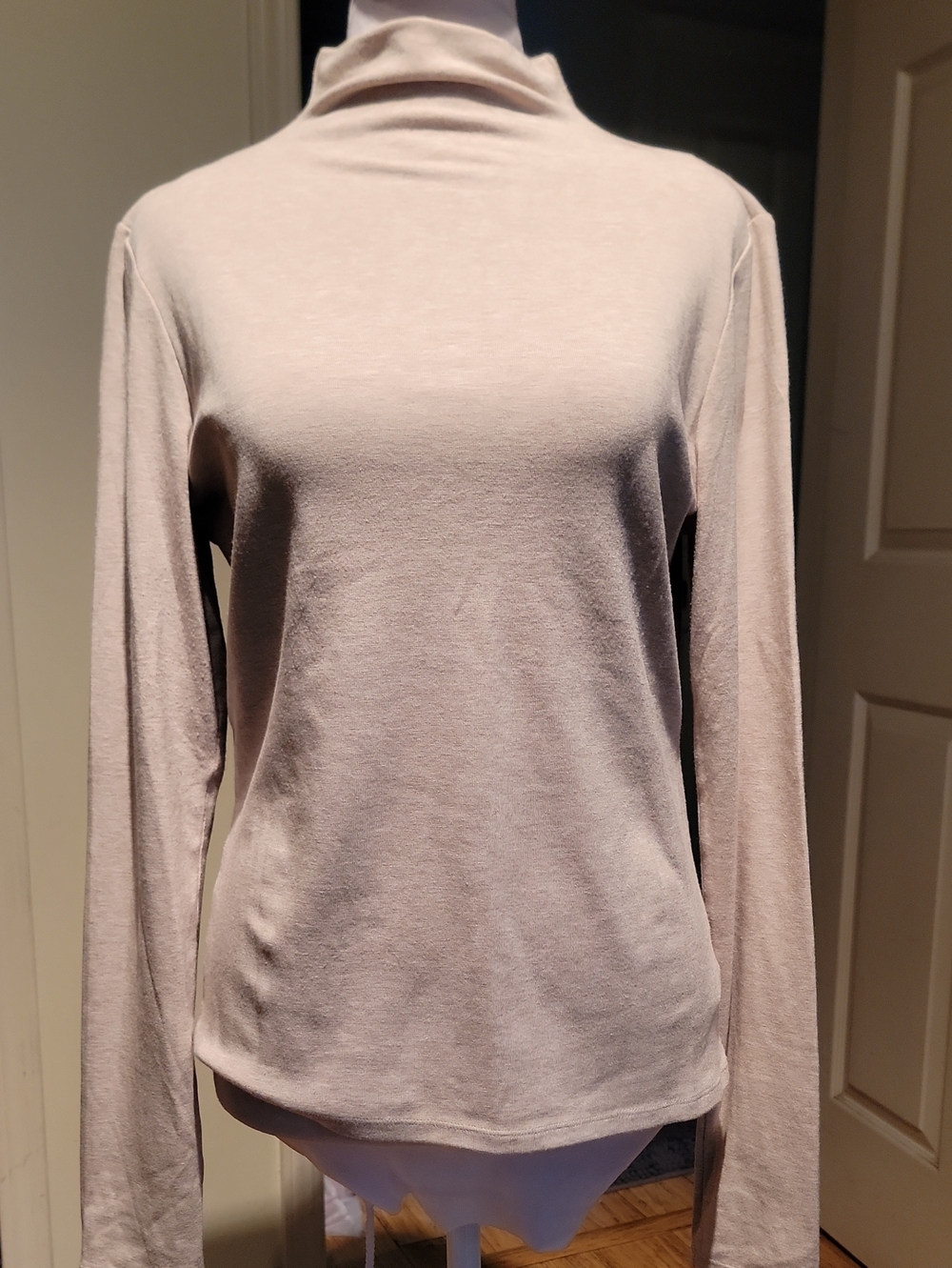 Z Supply Women's Light Beige Long-Sleeve Mock Neck Top